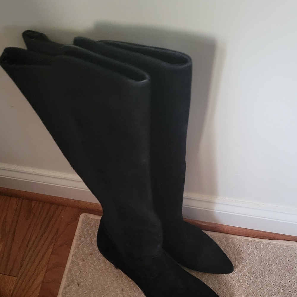 Classy Chic Sam Edelman Black Suede Boots 8M - Picture 3 of 7